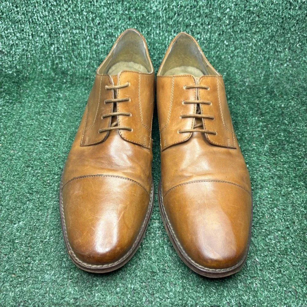 Florsheim Cap Toe Leather Classic Formal Oxford Dress Shoes Brown Mens Size 13 D